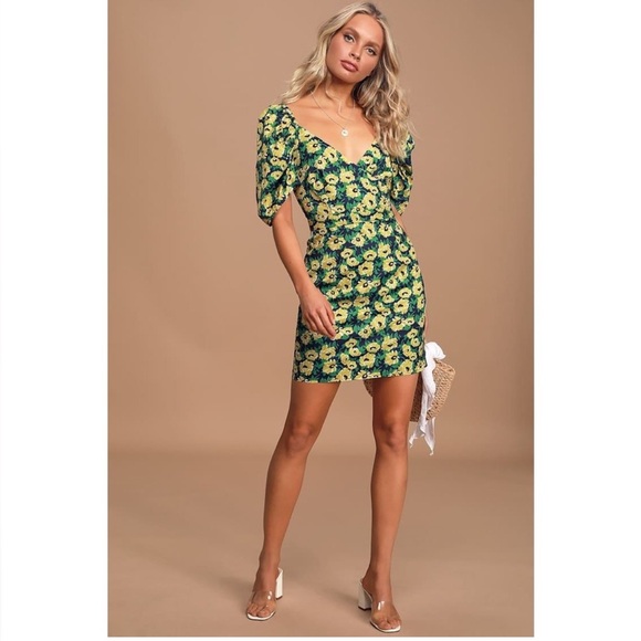 Lulus Dresses & Skirts - 🌸Lulu's Sunny Days Navy Blue Mini Dress NWOT Size Large